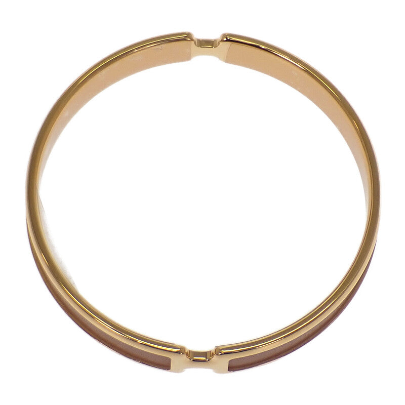 エルメス HERMES オランプブレスレット バングル ボックスカーフ ブラウン ゴールド金具 レディース【中古】【SAランク】