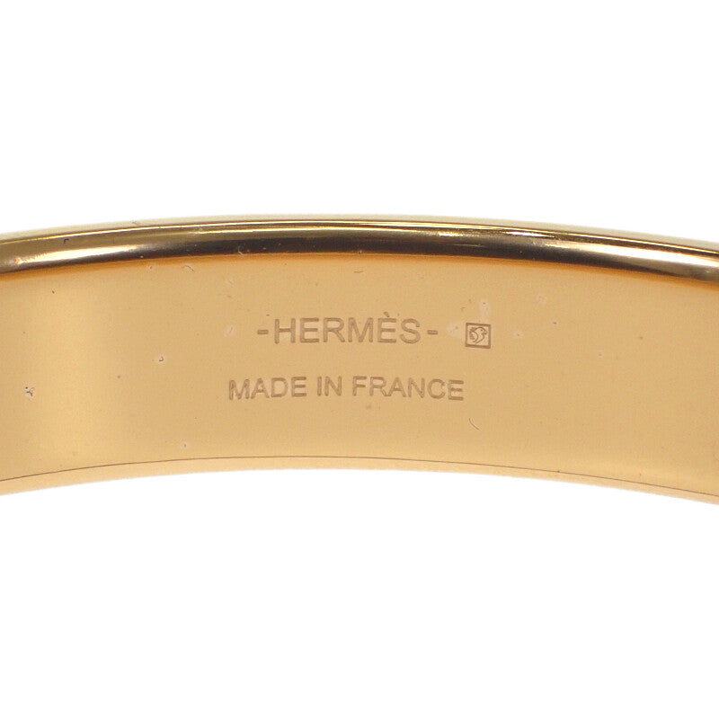 エルメス HERMES オランプブレスレット バングル ボックスカーフ ブラウン ゴールド金具 レディース【中古】【SAランク】