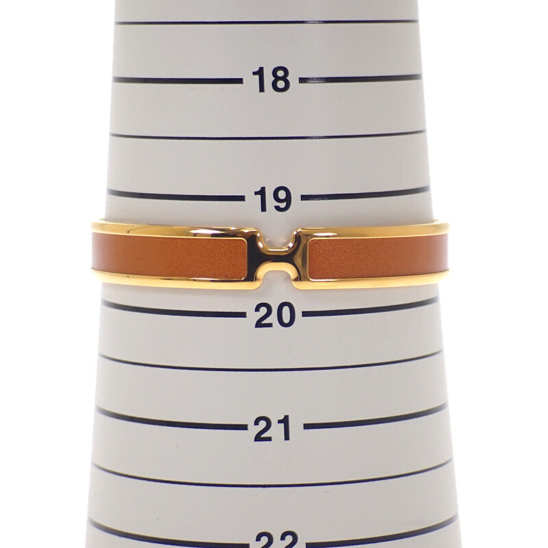 エルメス HERMES オランプブレスレット バングル ボックスカーフ ブラウン ゴールド金具 レディース【中古】【SAランク】