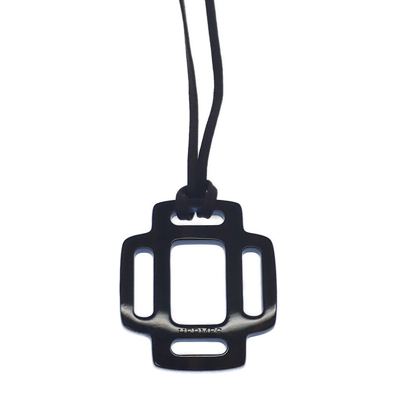 エルメス HERMES リズムPM ネックレス バッファローホーン ブラウン ブルー レディース【中古】【SAランク】