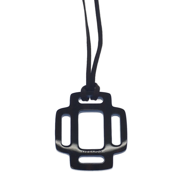 エルメス HERMES リズムPM ネックレス バッファローホーン ブラウン ブルー レディース【中古】【SAランク】