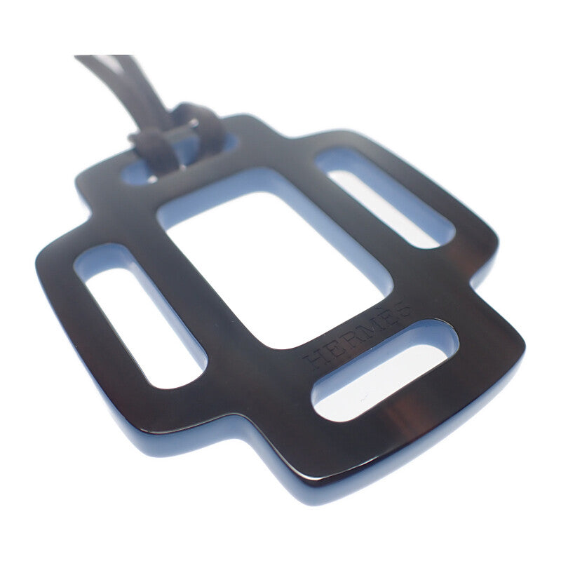 エルメス HERMES リズムPM ネックレス バッファローホーン ブラウン ブルー レディース【中古】【SAランク】