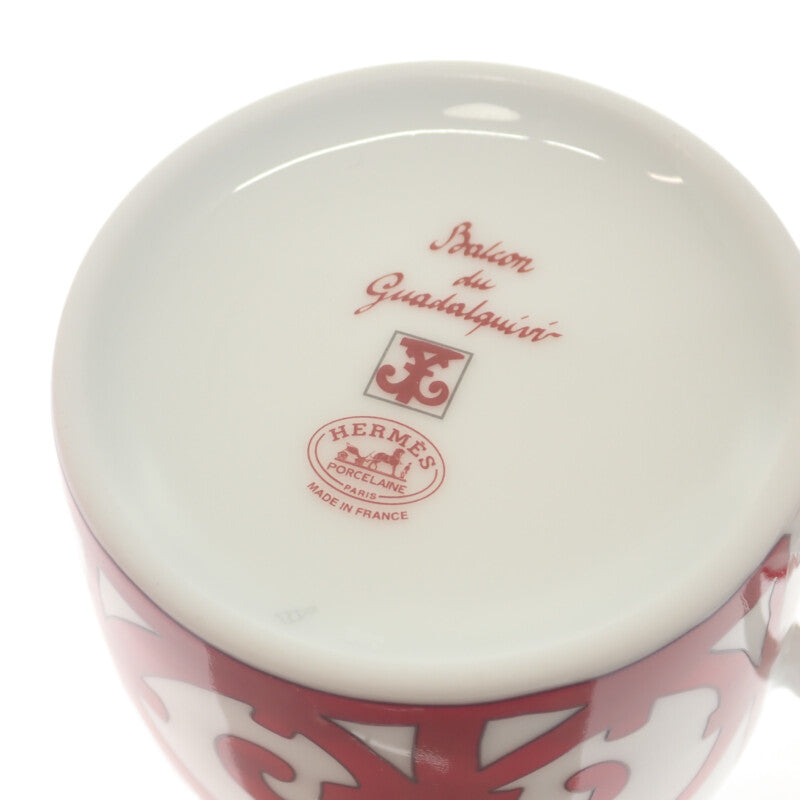 エルメス HERMES ティーカップ&ソーサー ガダルキヴィール 2客  P011016P 食器 ポーセリン レッド メンズ レディース ユニセックス【中古】【Sランク】