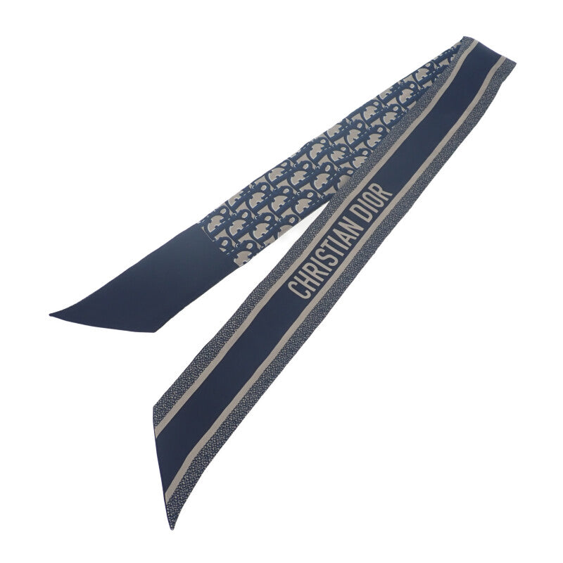 ディオール Dior ミッツァ オブリーク 15DOB106I600 スカーフ シルク ネイビー レディース【中古】【Aランク】