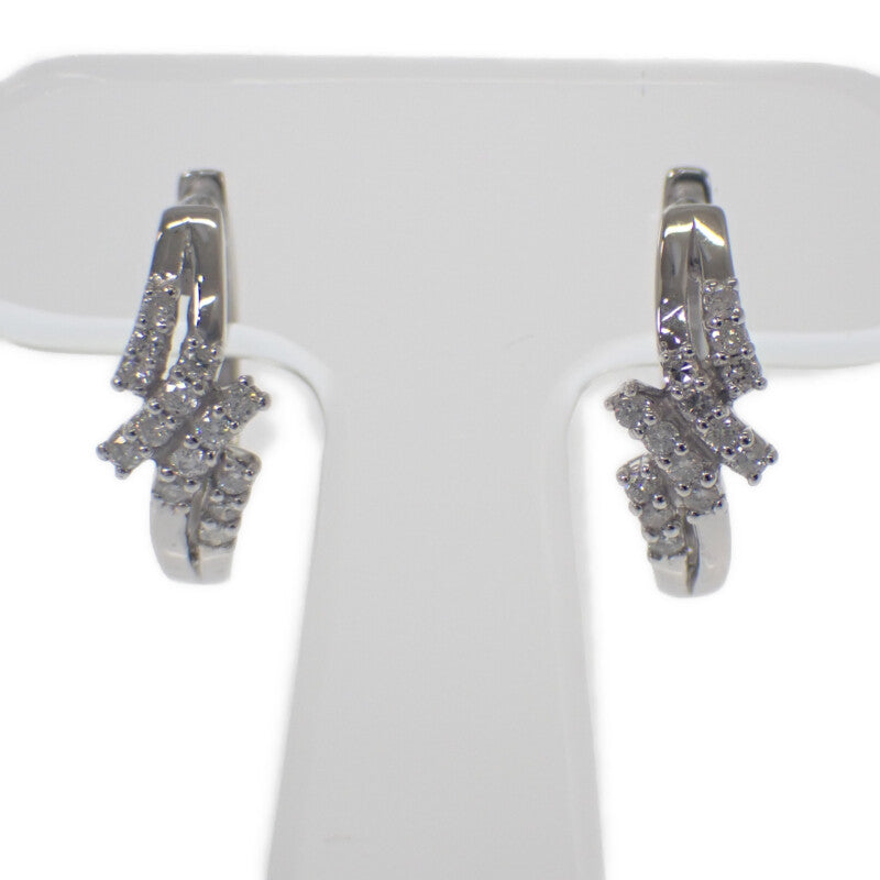 デザインジュエリー ピアス K14ホワイトゴールド ダイヤモンド レディース【中古】【Aランク】