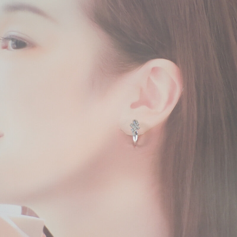 デザインジュエリー ピアス K14ホワイトゴールド ダイヤモンド レディース【中古】【Aランク】