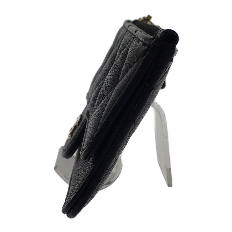シャネル CHANEL クラシックジップ ココマーク マトラッセ AP2570_B10583_C3906 カードケース キャビアスキン ブラック ゴールド金具 レディース【中古】【ABランク】
