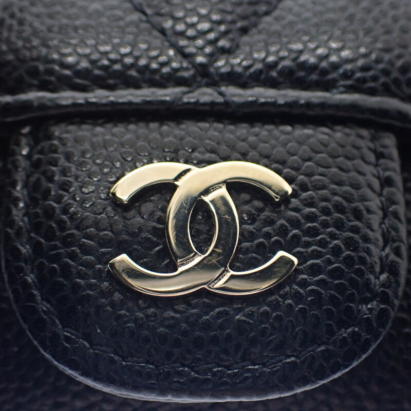 シャネル CHANEL クラシックジップ ココマーク マトラッセ AP2570_B10583_C3906 カードケース キャビアスキン ブラック ゴールド金具 レディース【中古】【ABランク】
