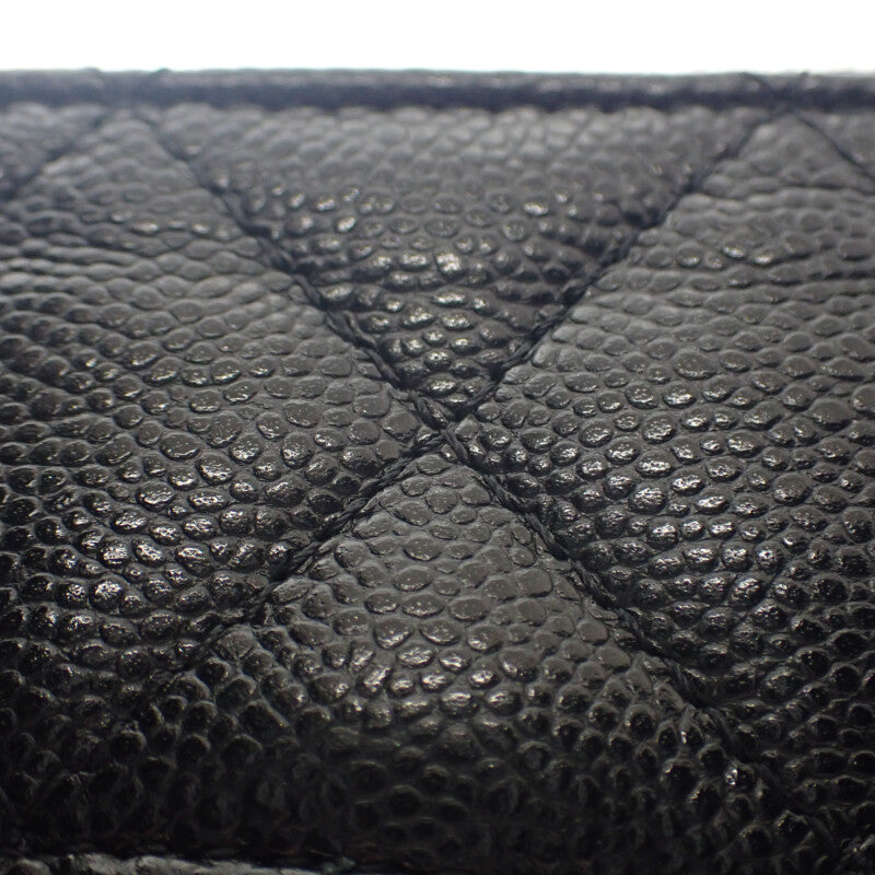 シャネル CHANEL クラシックジップ ココマーク マトラッセ AP2570_B10583_C3906 カードケース キャビアスキン ブラック ゴールド金具 レディース【中古】【ABランク】