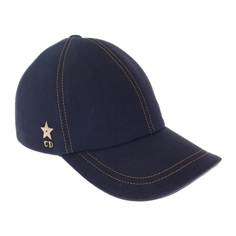 クリスチャンディオール Christian Dior D-Player 58 CPC0093EDEN_C540 キャップ デニム コットン ネイビー メンズ レディース【中古】【Aランク】