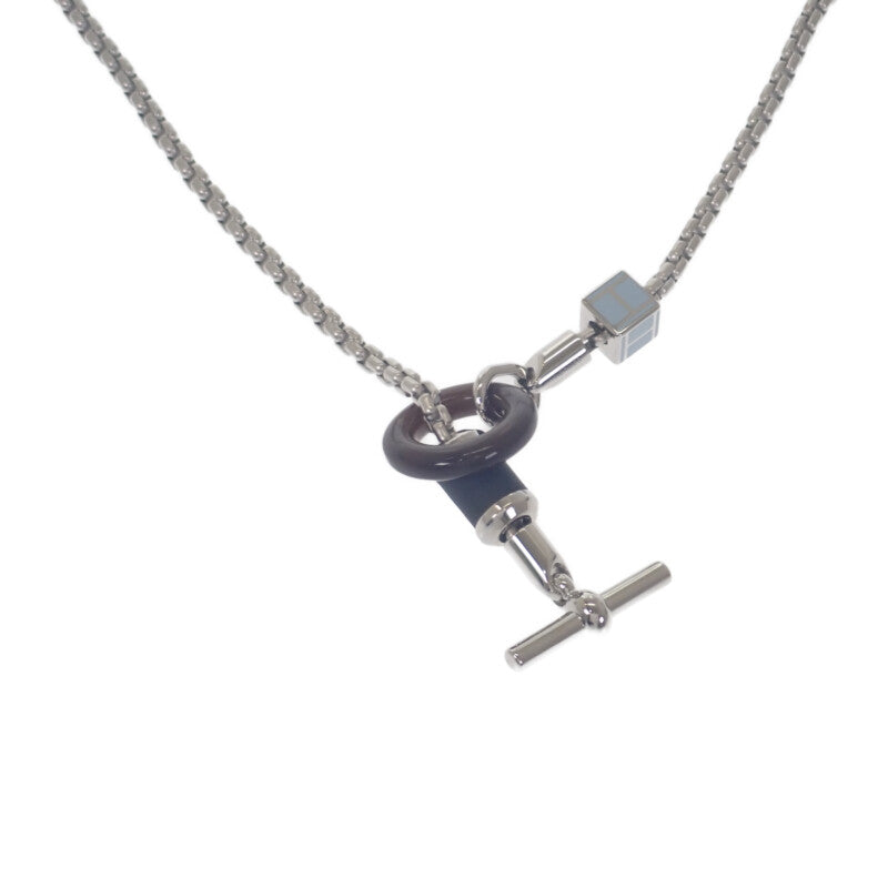 エルメス HERMES メリ・メロ H077291FP01 ネックレス メタル バッファローホーン スウィフトレザー シルバー メンズ レディース【中古】【Aランク】