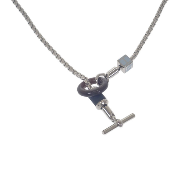 エルメス HERMES メリ・メロ H077291FP01 ネックレス メタル バッファローホーン スウィフトレザー シルバー メンズ レディース【中古】【Aランク】