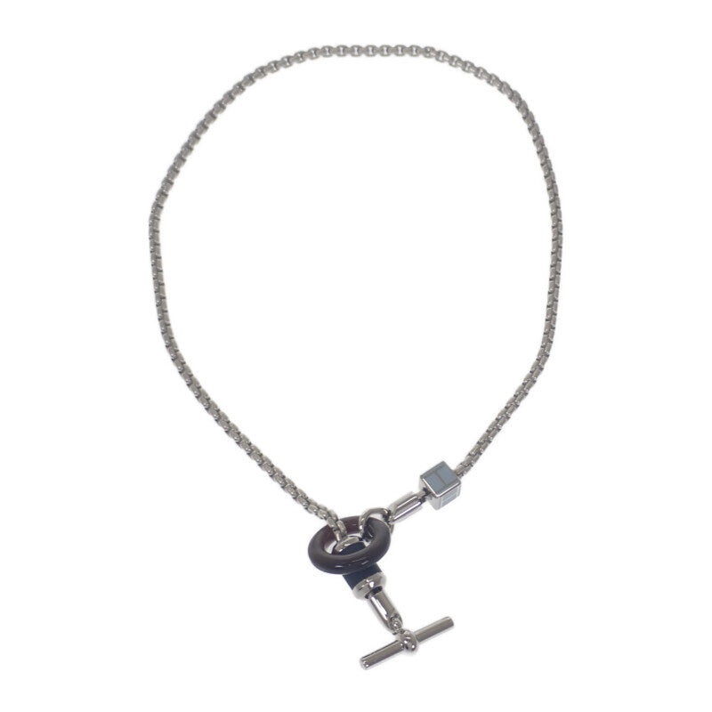 エルメス HERMES メリ・メロ H077291FP01 ネックレス メタル バッファローホーン スウィフトレザー シルバー メンズ レディース【中古】【Aランク】