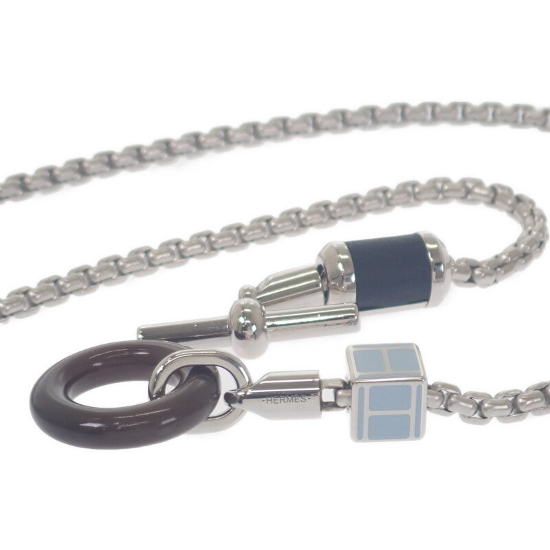 エルメス HERMES メリ・メロ H077291FP01 ネックレス メタル バッファローホーン スウィフトレザー シルバー メンズ レディース【中古】【Aランク】