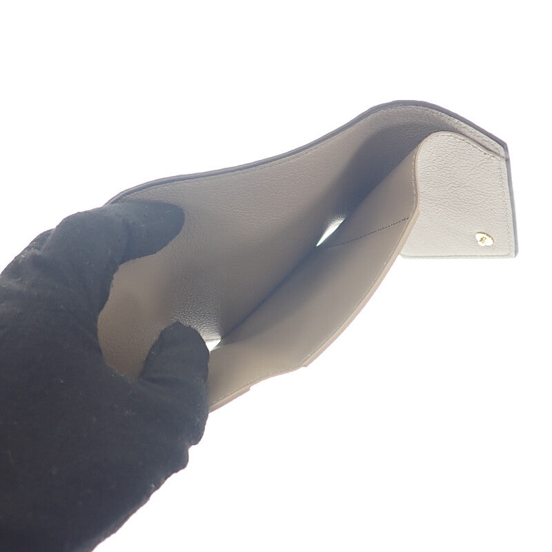 ルイヴィトン LOUIS VUITTON ポルトフォイユ・ヴィクトリーヌ バイカラー M81861 三つ折り財布 モノグラムアンプラント トゥルトレール クレーム ベージュ ゴールド金具 レディース メンズ【中古】【Sランク】