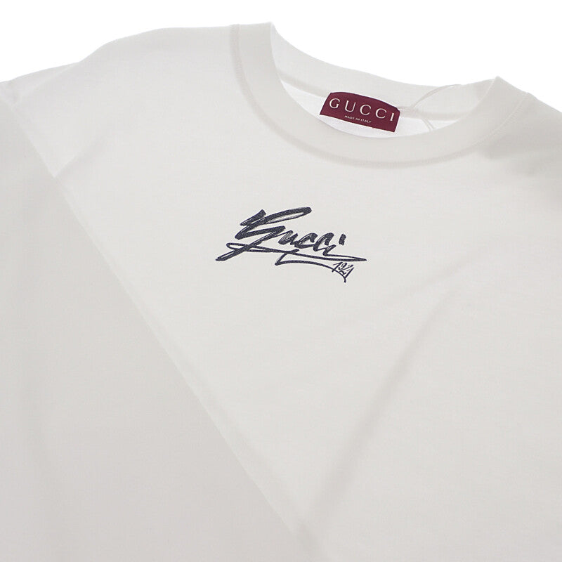 グッチ GUCCI ロング 784364-XJGQU-9074 長袖Ｔシャツ コットン ホワイト メンズ レディース【中古】【Aランク】