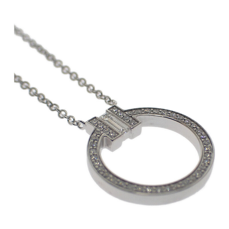 ティファニー TIFFANY&Co. T ダイヤモンド ペンダント 63843121 ネックレス K18ホワイトゴールド ダイヤモンド レディース【中古】【Aランク】