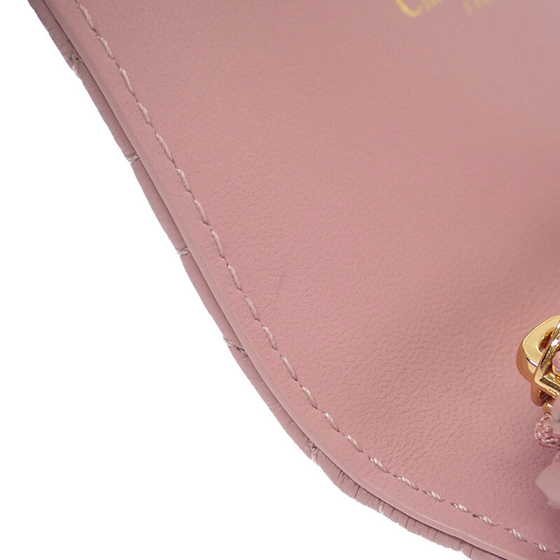 ディオール Dior Glycine ウォレット S5132UWHC77P 二つ折り財布 カーフスキン ピンク レディース【中古】【Aランク】