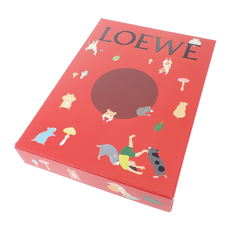 ロエベ LOEWE アルパカ F655SS1X02 マフラー ウール レザー キャメル レディース【中古】【SAランク】