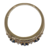 デザインジュエリー 14号 リング K18イエローゴールド ダイヤモンド サファイア レディース【中古】【Aランク】