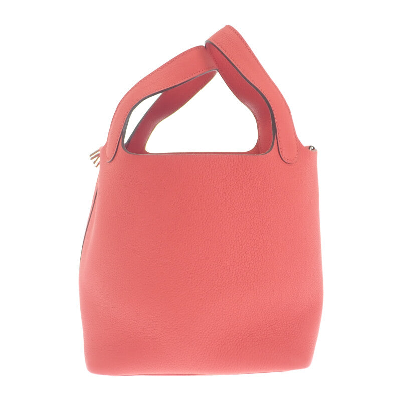 エルメス HERMES ピコタンロック PM ハンドバッグ トートバッグ トリヨン ローズテキサス オレンジ系 シルバー金具 レディース【中古】【Aランク】