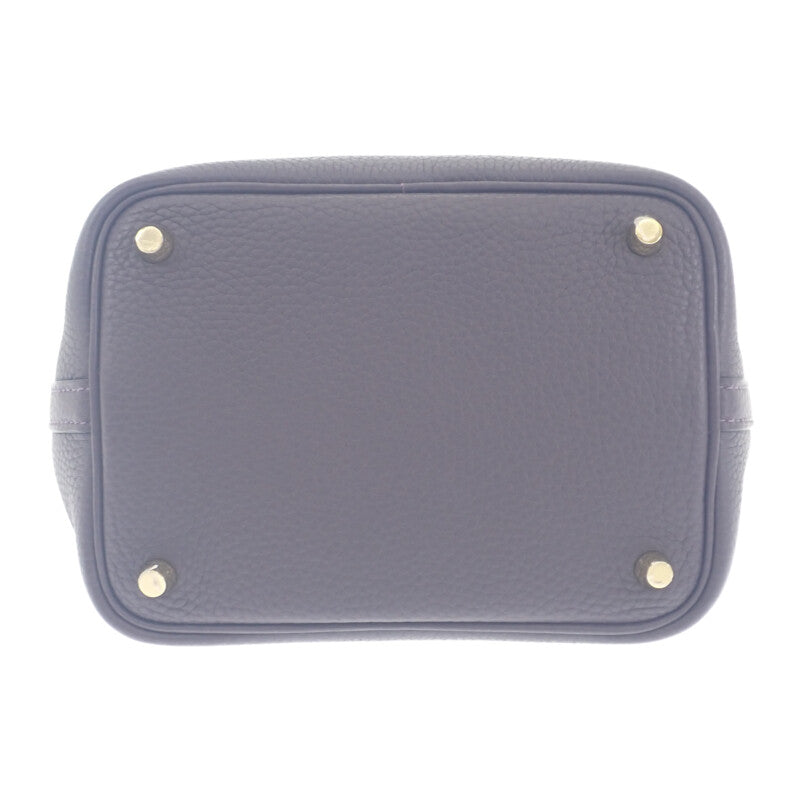 エルメス HERMES ピコタンロック PM  ハンドバッグ トートバッグ トリヨン レザン パープル系 ゴールド金具 レディース【中古】【Aランク】