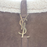 サンローラン SAINT LAURENT ル・サンカセット ホーボー 65722811ZLW ショルダーバッグ ハンドバッグ スウェード ボア ブラウン ゴールド金具 レディース【中古】【ABランク】