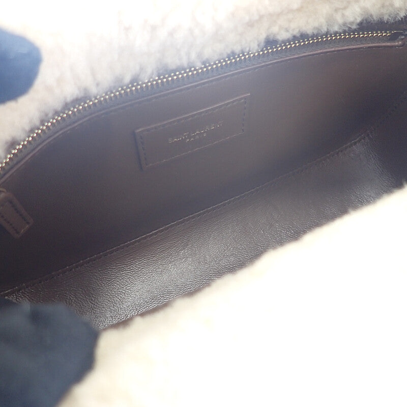 サンローラン SAINT LAURENT ル・サンカセット ホーボー 65722811ZLW ショルダーバッグ ハンドバッグ スウェード ボア ブラウン ゴールド金具 レディース【中古】【ABランク】