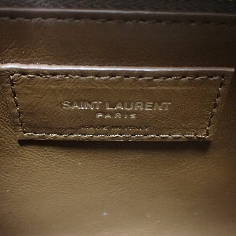 サンローラン SAINT LAURENT ル・サンカセット ホーボー 65722811ZLW ショルダーバッグ ハンドバッグ スウェード ボア ブラウン ゴールド金具 レディース【中古】【ABランク】