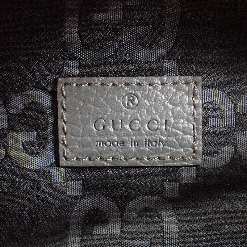 グッチ GUCCI ベルトバッグ ラージ 767934 ボディバッグ GGリサイクルポリエステル ブラック グレー シルバー金具 メンズ【中古】【Aランク】