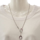 エルメス HERMES エトリエ H100088FPBB ネックレス メタル グリシーヌ ボルドー シルバー メンズ【中古】【Aランク】