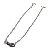 エルメス HERMES マイヨン ネックレス メタル バッファローホーン シルバー ブラック レディース メンズ【中古】【Aランク】