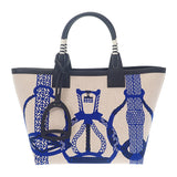 エルメス HERMES スティープル25 W刻印 ハンドバッグ ヴォースイフト トワルH・プリュム 鐙の幻想 ブルーロワイヤル レディース【中古】【Aランク】