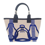 エルメス HERMES スティープル25 W刻印 ハンドバッグ ヴォースイフト トワルH・プリュム 鐙の幻想 ブルーロワイヤル レディース【中古】【Aランク】