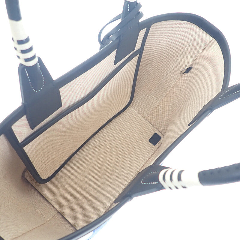 エルメス HERMES スティープル25 W刻印 ハンドバッグ ヴォースイフト トワルH・プリュム 鐙の幻想 ブルーロワイヤル レディース【中古】【Aランク】