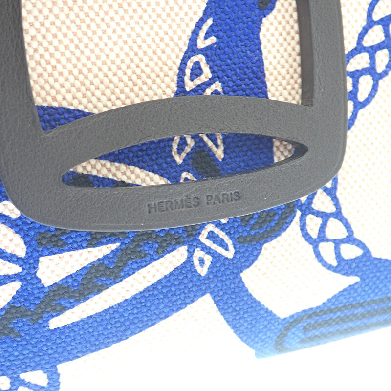 エルメス HERMES スティープル25 W刻印 ハンドバッグ ヴォースイフト トワルH・プリュム 鐙の幻想 ブルーロワイヤル レディース【中古】【Aランク】