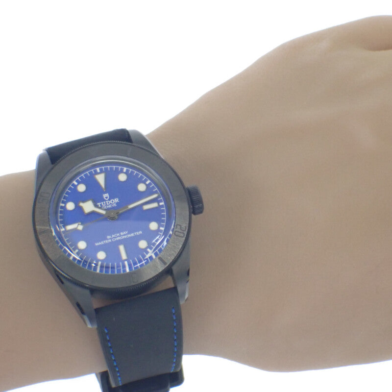 チューダー TUDOR ブラックベイ セラミック M79210CNUー0007 腕時計 セラミック ラバー 自動巻き ブルー文字盤 メンズ【中古】【Sランク】