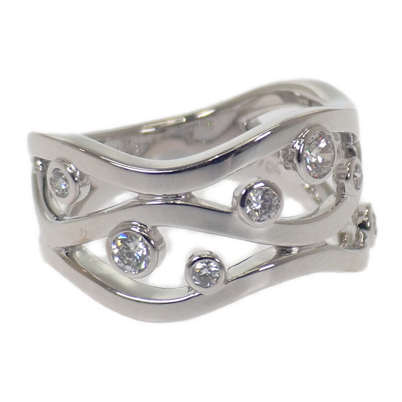 ミキモト MIKIMOTO ウェーブ ダイヤモンド 11号 リング K18ホワイト