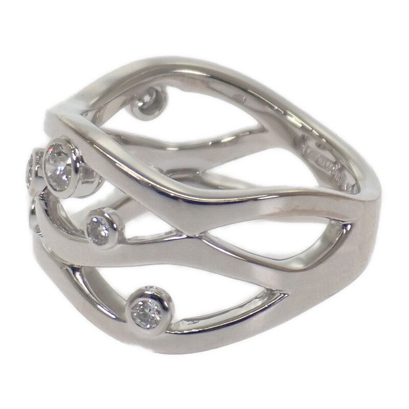 ミキモト MIKIMOTO ウェーブ ダイヤモンド 11号 リング K18ホワイトゴールド ダイヤモンド レディース【中古】【Aランク】
