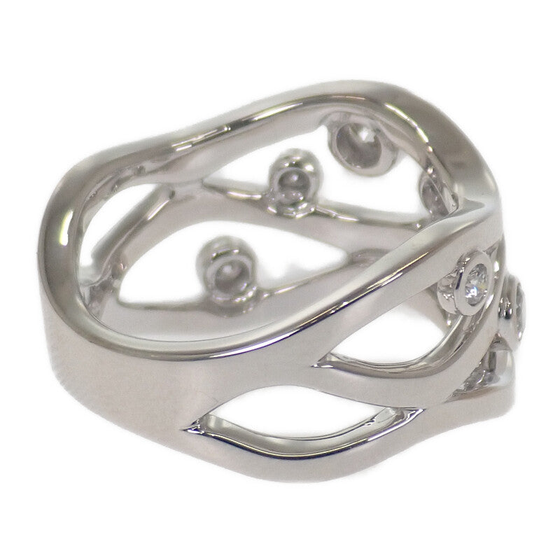 ミキモト MIKIMOTO ウェーブ ダイヤモンド 11号 リング K18ホワイトゴールド ダイヤモンド レディース【中古】【Aランク】
