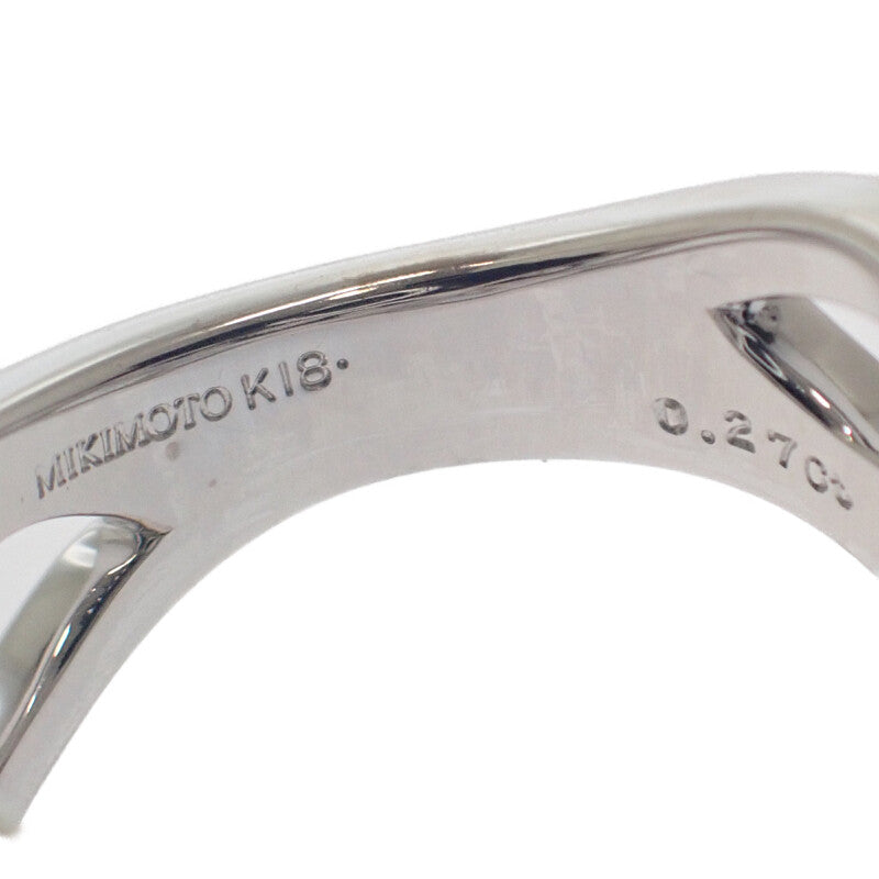 ミキモト MIKIMOTO ウェーブ ダイヤモンド 11号 リング K18ホワイト