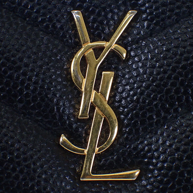 サンローラン SAINT LAURENT モノグラムオリガミタイニー 668274BOWA11000 三つ折り財布 カーフ ブラック ゴールド金具 レディース【中古】【ABランク】