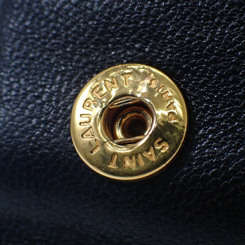 サンローラン SAINT LAURENT モノグラムオリガミタイニー 668274BOWA11000 三つ折り財布 カーフ ブラック ゴールド金具 レディース【中古】【ABランク】