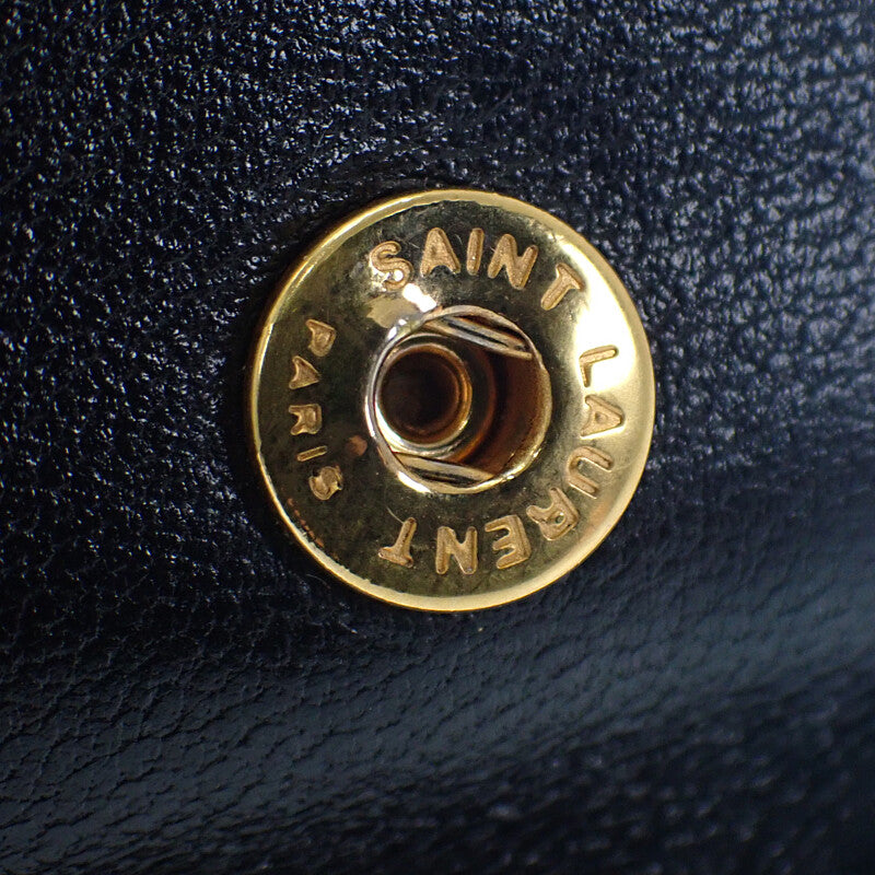 サンローラン SAINT LAURENT モノグラムオリガミタイニー 668274BOWA11000 三つ折り財布 カーフ ブラック ゴールド金具 レディース【中古】【ABランク】