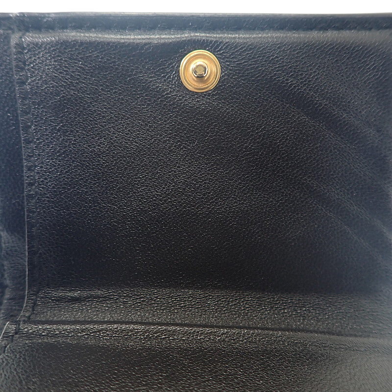 サンローラン SAINT LAURENT モノグラムオリガミタイニー 668274BOWA11000 三つ折り財布 カーフ ブラック ゴールド金具 レディース【中古】【ABランク】