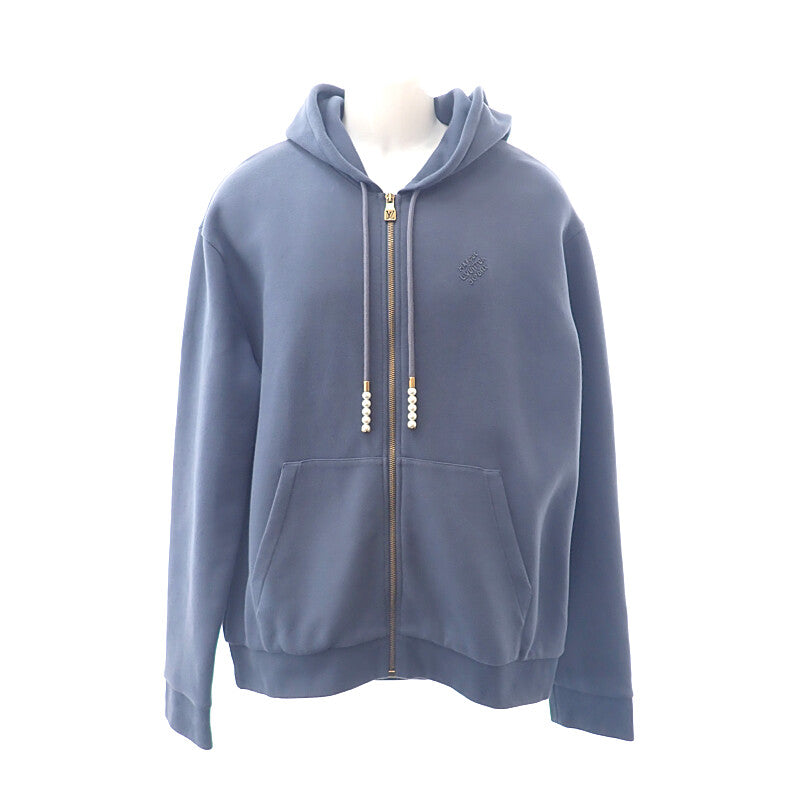 ルイヴィトン LOUIS VUITTON エンブロイダード ジップジャージーフーディ XL 1AFRB3 パーカー コットン グレー メンズ【中古】【ABランク】