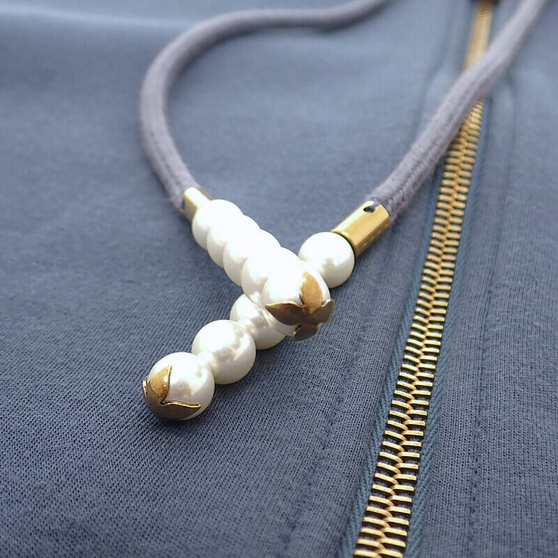 ルイヴィトン LOUIS VUITTON エンブロイダード ジップジャージーフーディ XL 1AFRB3 パーカー コットン グレー メンズ【中古】【ABランク】