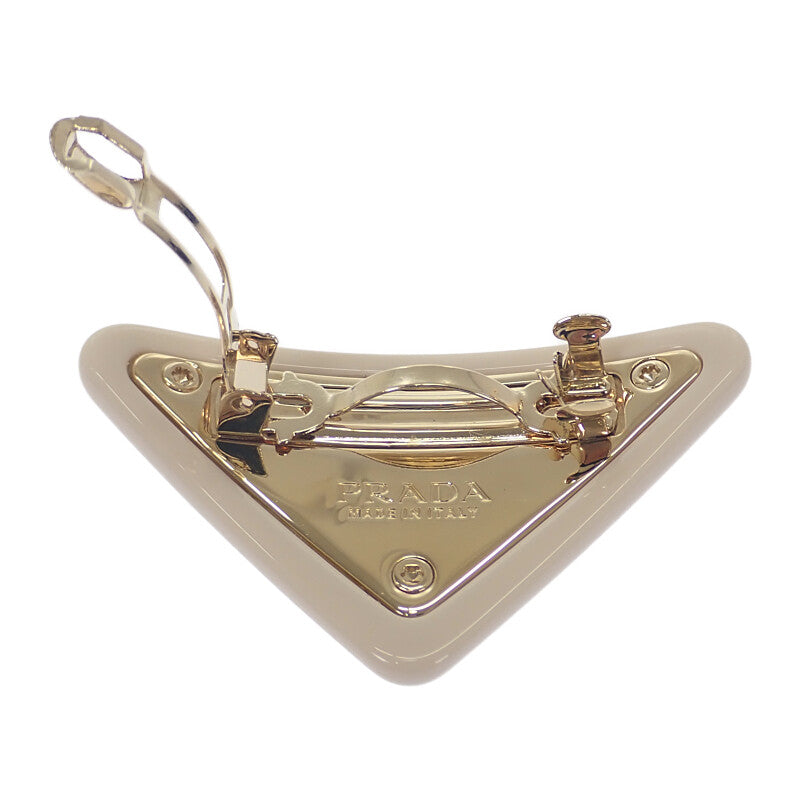 プラダ PRADA プレックス ヘアクリップ 1IF159_2CN4_F0304 ヘアアクセサリー エナメルメタル アイボリー ゴールド レディース【中古】【Aランク】