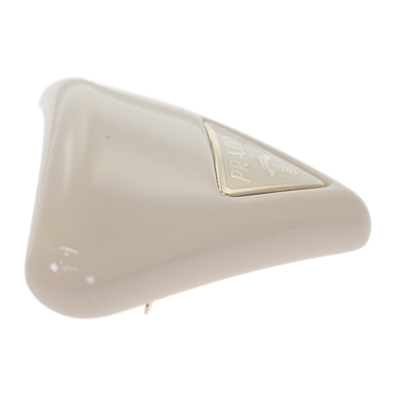 プラダ PRADA プレックス ヘアクリップ 1IF159_2CN4_F0304 ヘアアクセサリー エナメルメタル アイボリー ゴールド レディース【中古】【Aランク】