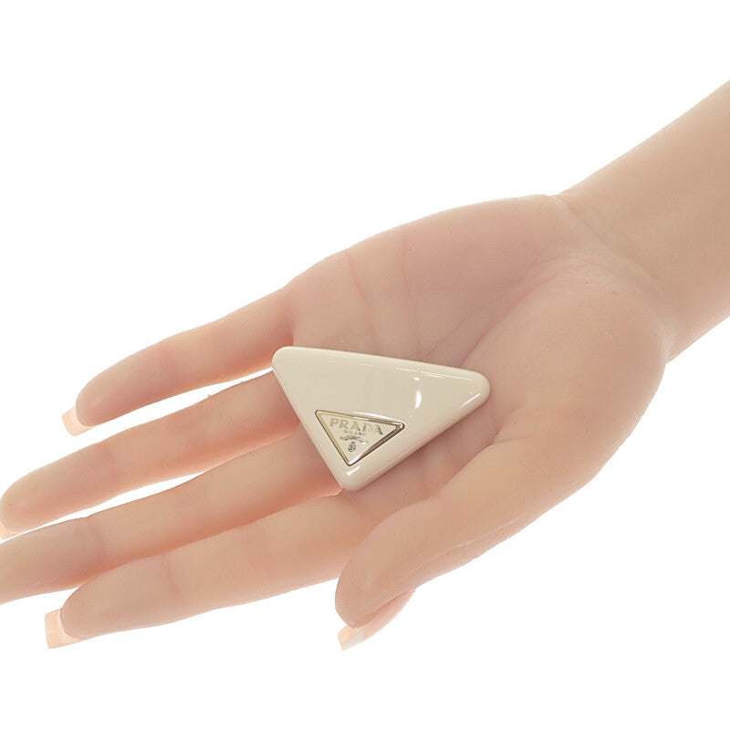 プラダ PRADA プレックス ヘアクリップ 1IF159_2CN4_F0304 ヘアアクセサリー エナメルメタル アイボリー ゴールド レディース【中古】【Aランク】